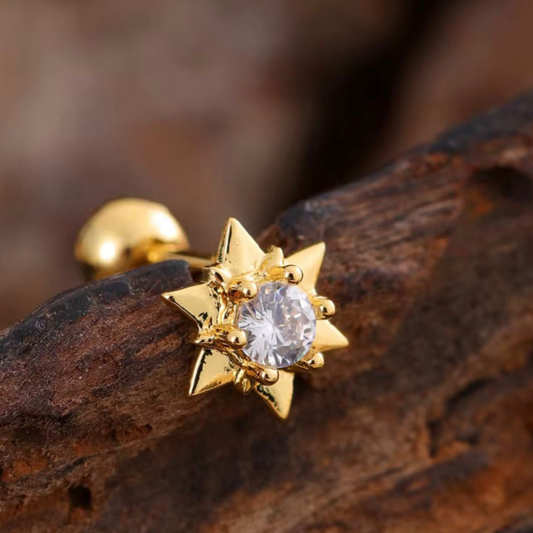Celestial Starburst Stud Earring -Zariva