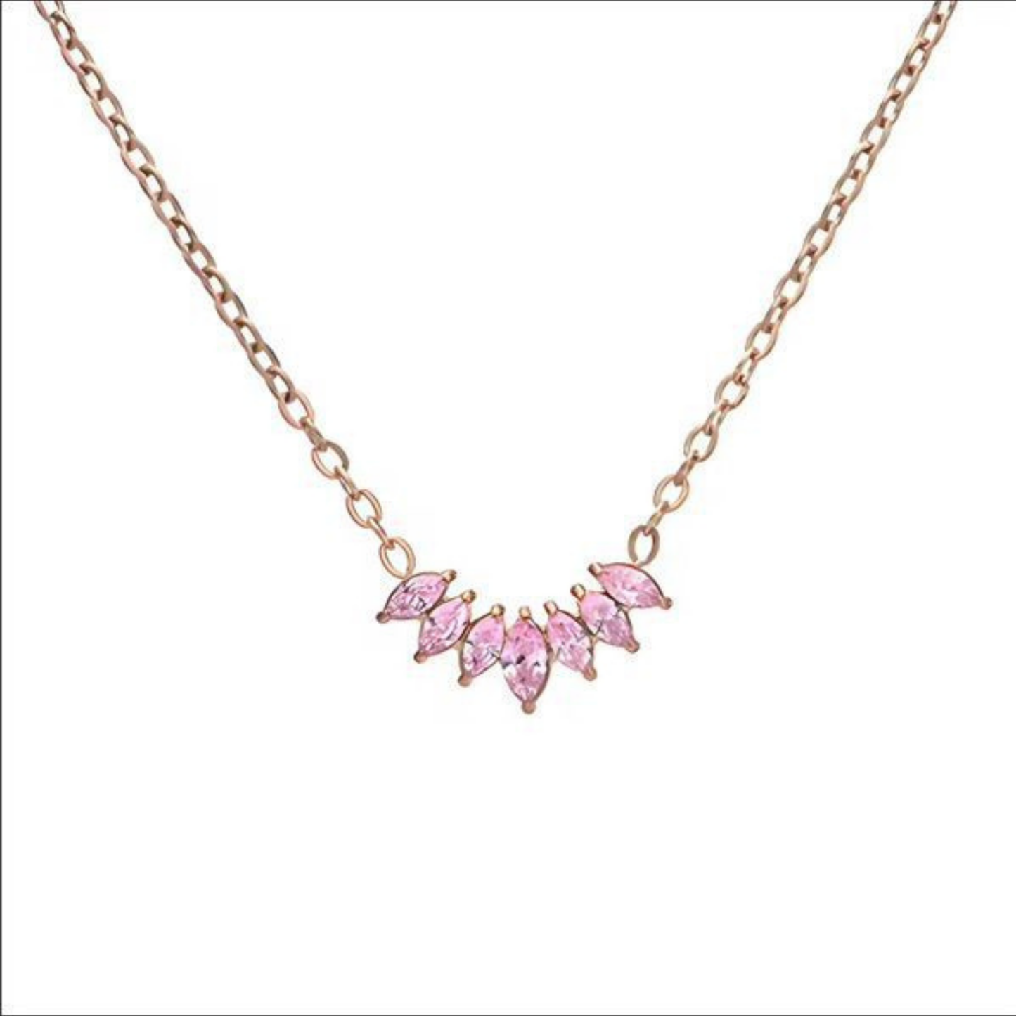 Marquise CZ Pink Necklace – Zariva