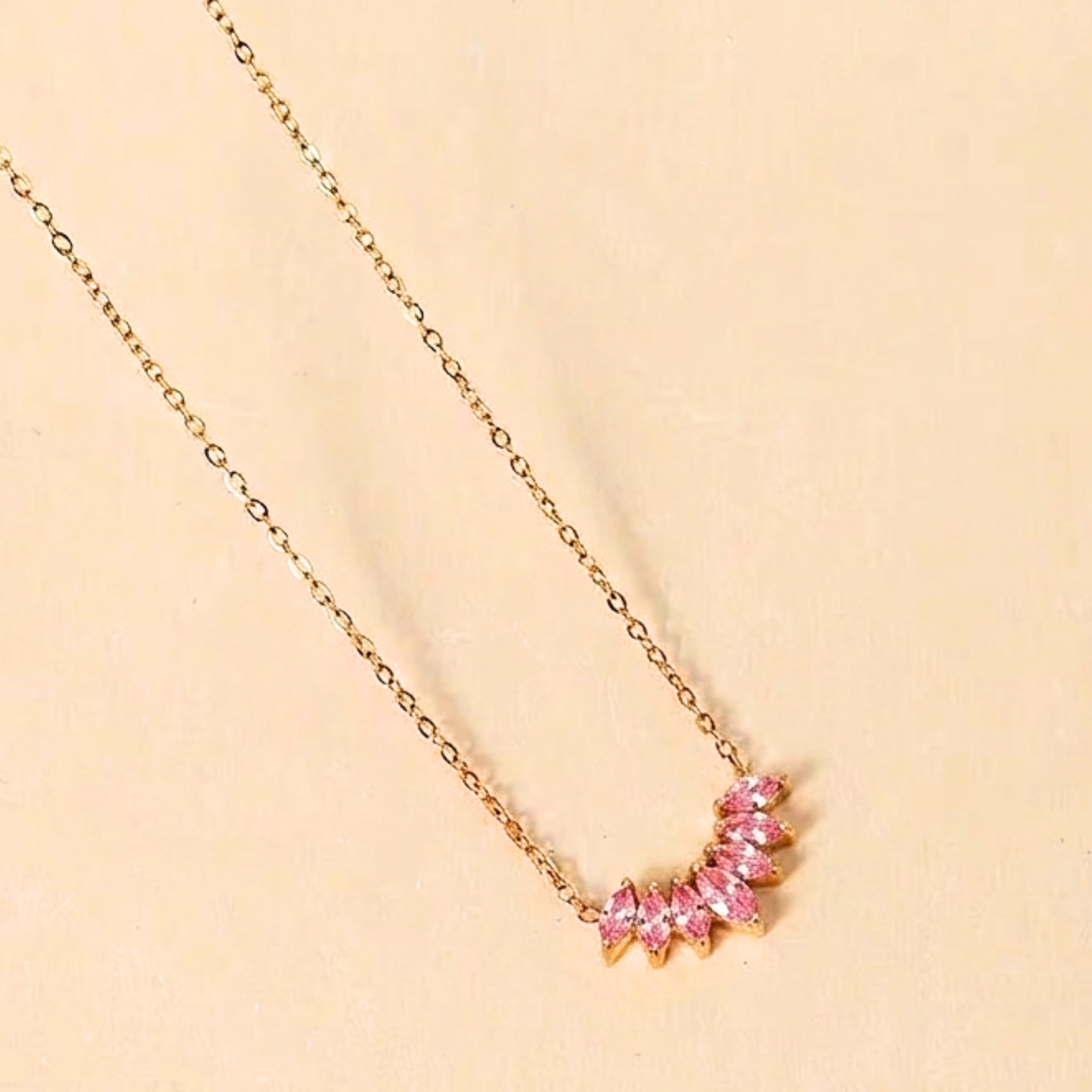 Marquise CZ Pink Necklace – Zariva