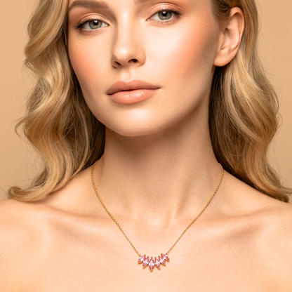 Marquise CZ Pink Necklace – Zariva