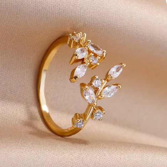 Elara zircon leaf Ring – Zariva
