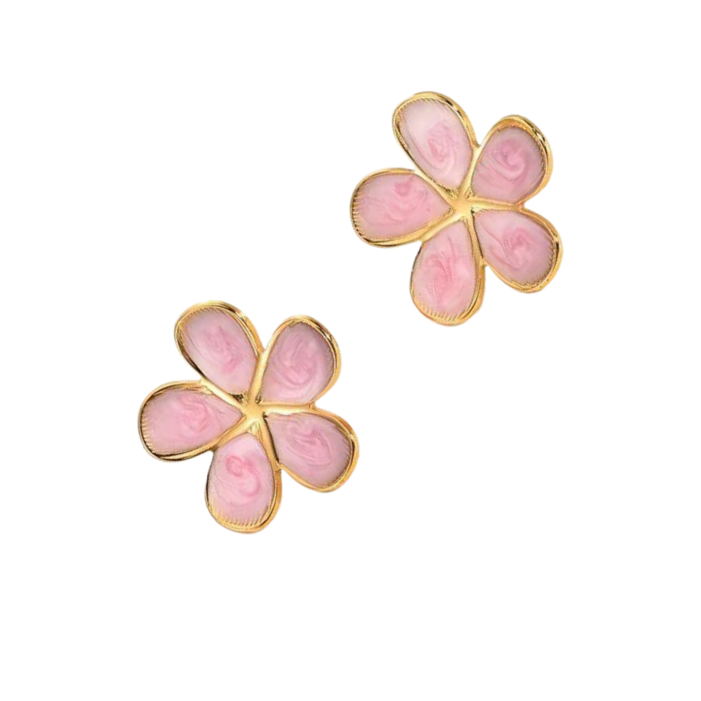 Bloom Pink Floral Petal Gold Earring – Zariva