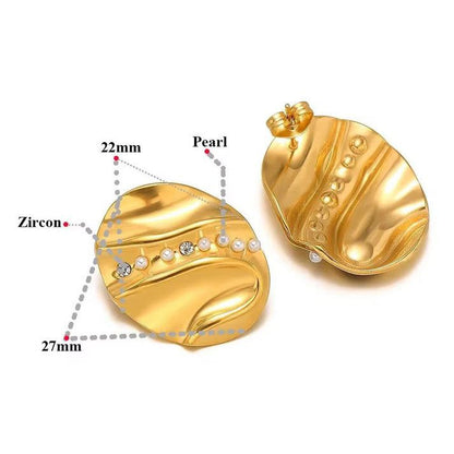 Orla Oval Pearl Stud Earrings – Zariva